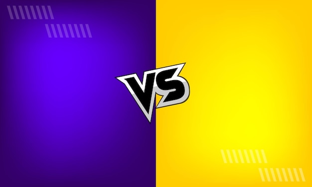 Yellow and purple background with the word vs.