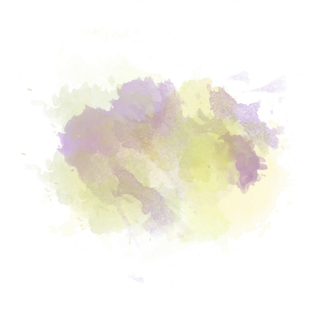 Vector yellow  and purple watercolor painted stain isolated