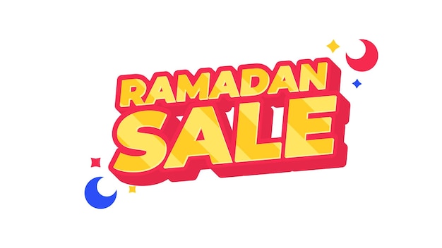 Yellow ramadan sale text effect