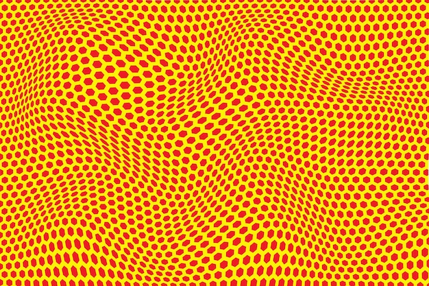 Vector yellow and red abstract pattern with a yellow background