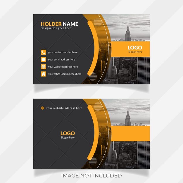 Yellow and red color simple design for visiting card or business card design concept vector layout