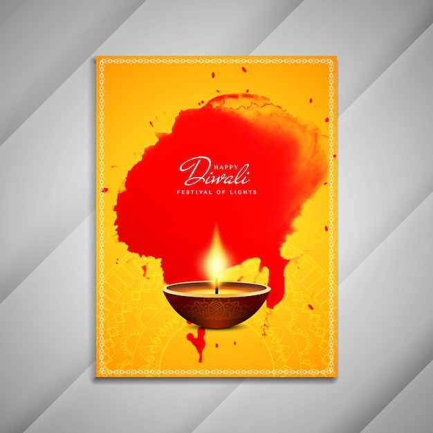 Vector yellow and red diwali brochure concept