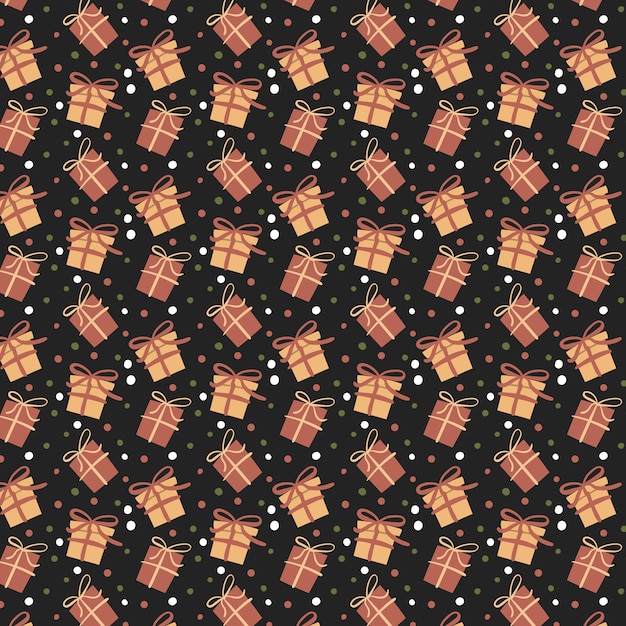 yellow red gift box pattern