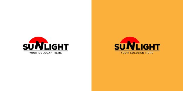 A yellow and red logo for sunlight