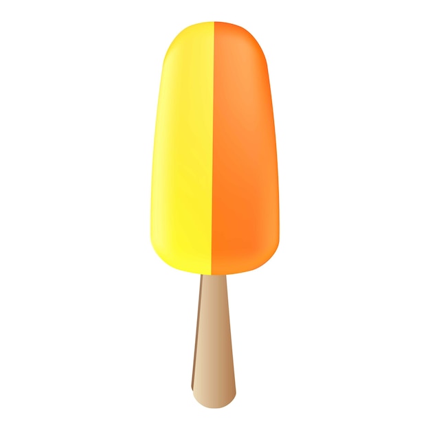 Vector yellow red popsicle icon cartoon of yellow red popsicle vector icon for web design isolated on white background