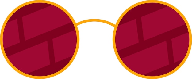 Yellow and red sunglasses with rounded frame Vector