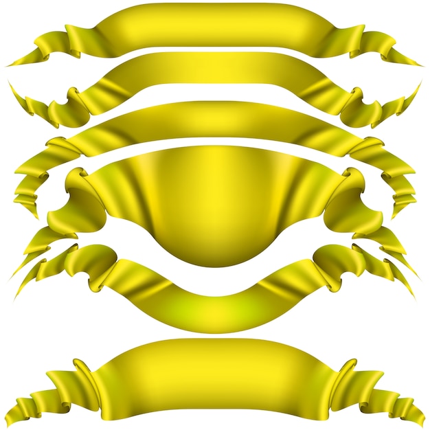 Вектор Коллекция желтой ленты, изолированные на белом.