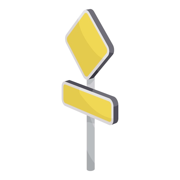 Yellow road sign icon cartoon illustration of yellow road sign vector icon for web