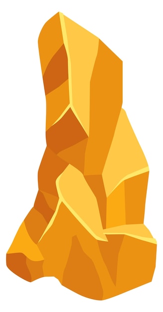 Premium Vector | Yellow rock formation natural golden ore element