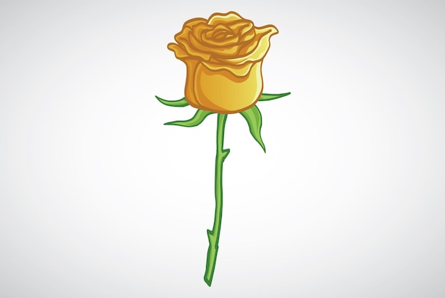 Vector yellow rose bud flower floral line art tekening vector illustratie design