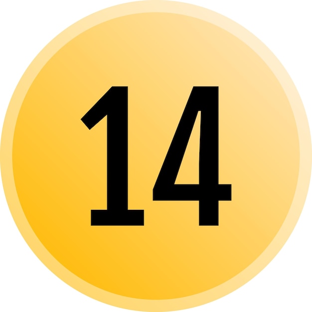 Yellow Round Number Icons