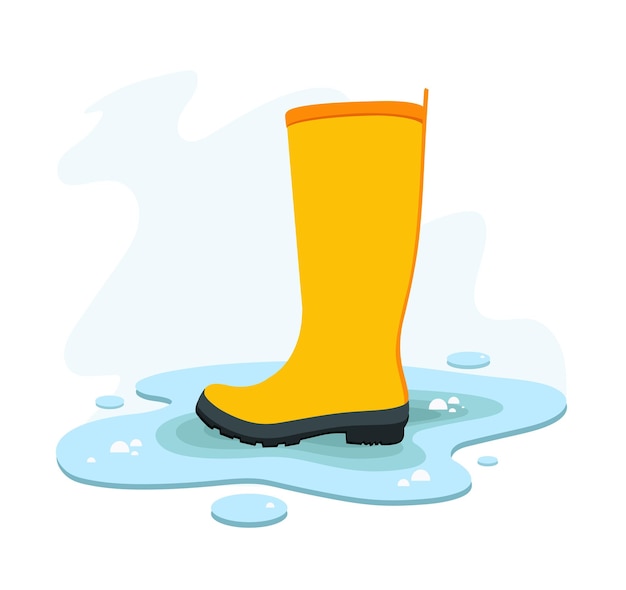 yellow rubber boot vector