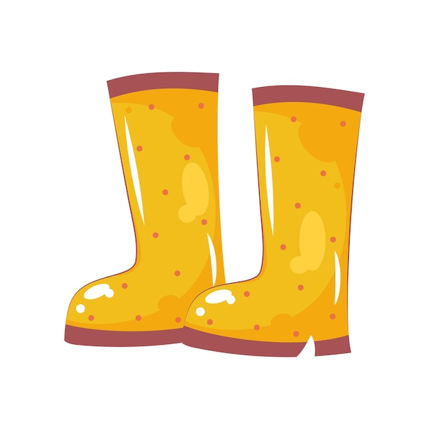 Vector yellow rubber boots