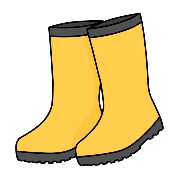 Vector yellow rubber boots