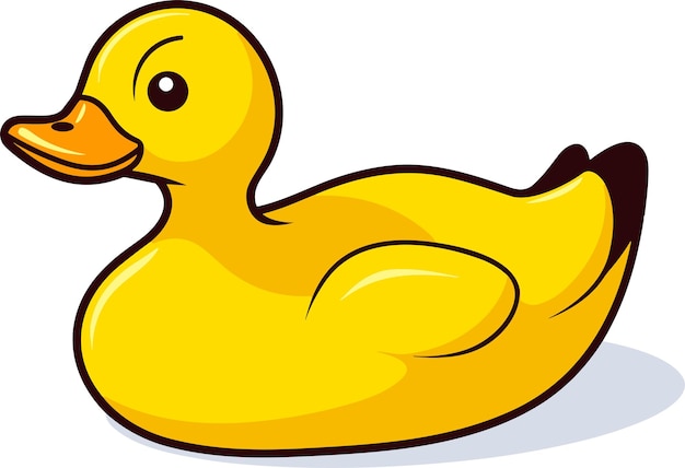 Yellow rubber duck children toy isolated on background Vector Illustration