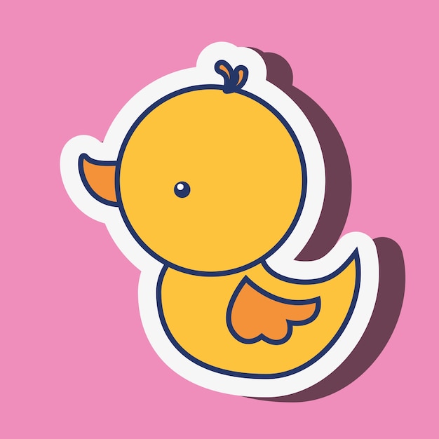 Premium Vector | Yellow rubber duck toy on pink background