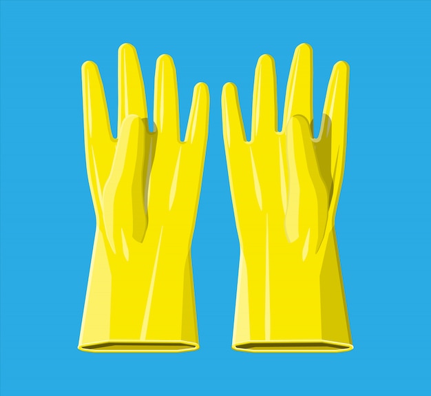 Vector yellow rubber gloves.