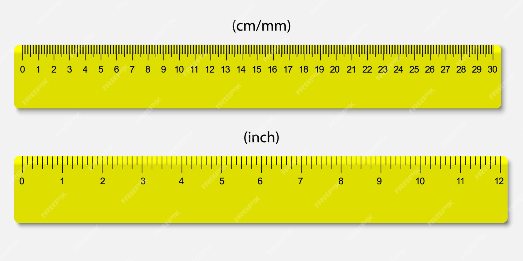 Yellow measure tape centimeter and inch Royalty Free Vector