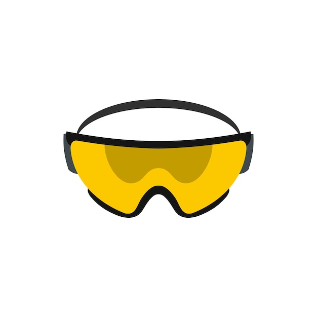 Vector yellow safety glasses icon in flat style on a white background