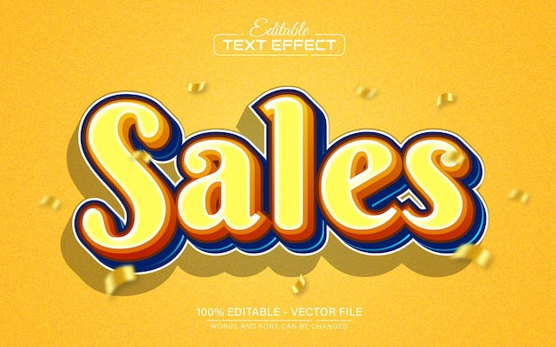 Vector yellow sales 3d text effect editable