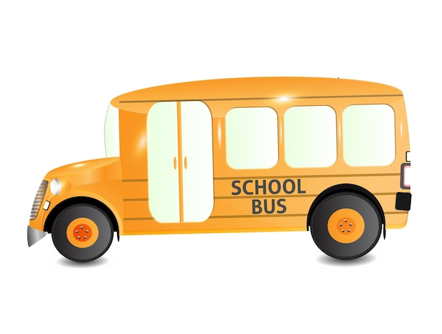 yellow school bus illustration isolated