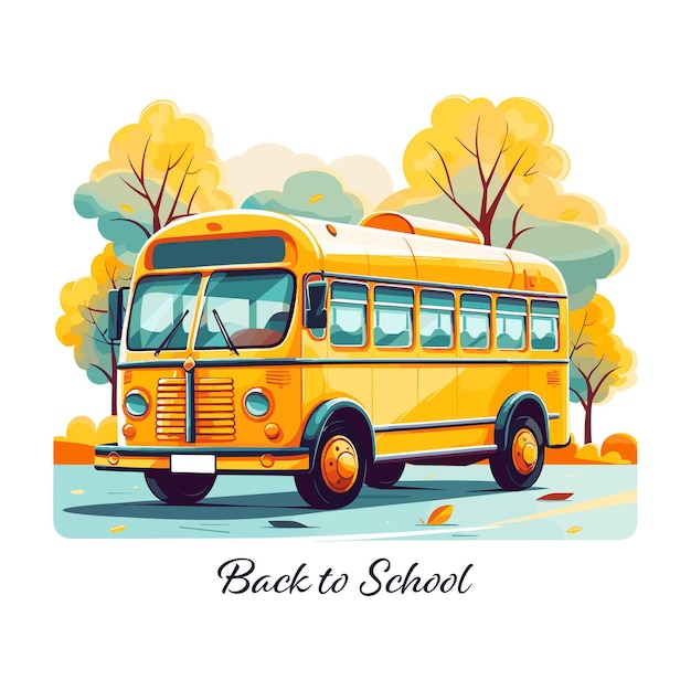 Yellow school bus vector illustration