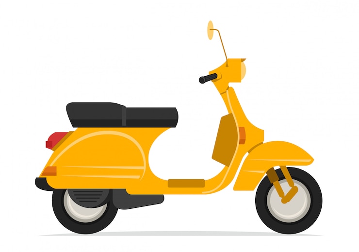 Vector イエロースクーターオートバイ