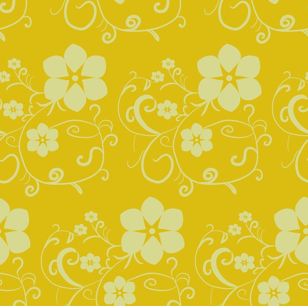 Yellow seamless background pattern flowers