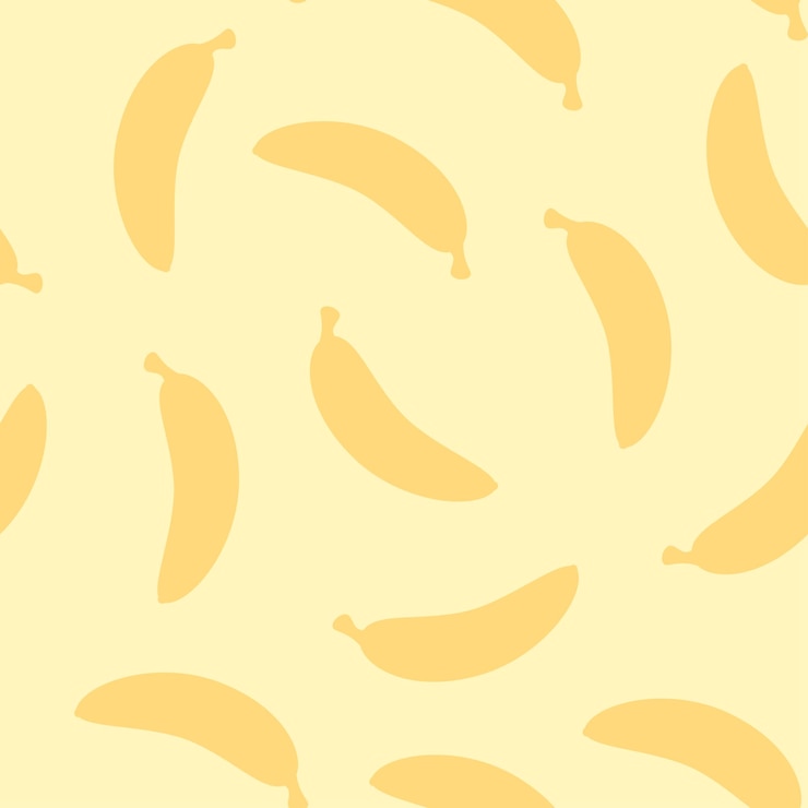 Vector yellow seamless pattern of flat bananas