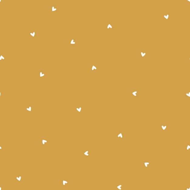 Yellow seamless pattern with cute tiny hearts