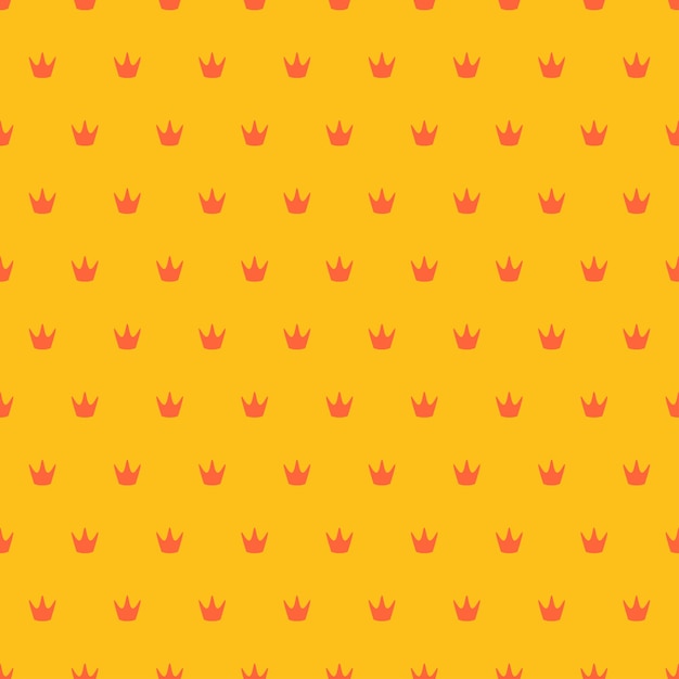 Yellow seamless pattern with orange crown