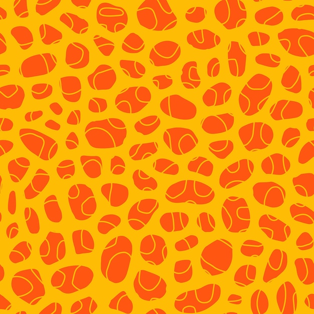 Yellow seamless pattern with orange pebbles