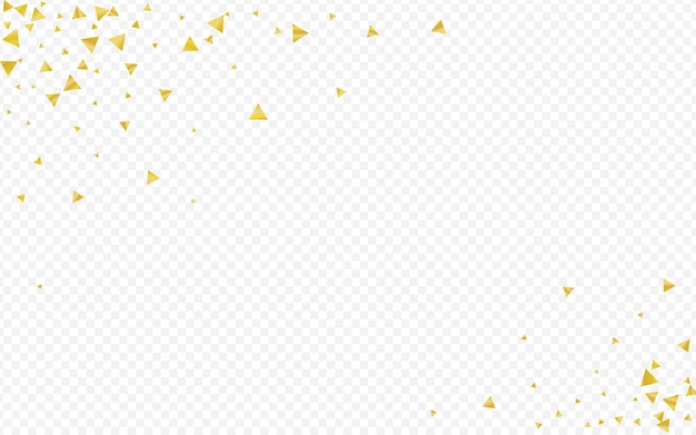 Yellow sequin holiday transparent background. vector triangle illustration. golden shine anniversary postcard. sparkle luxury pattern.