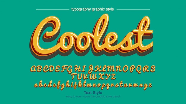 Vector yellow shades calligraphy font