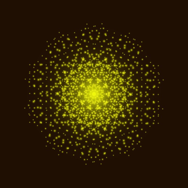Vector yellow shine abstract mandala sacred geometry
