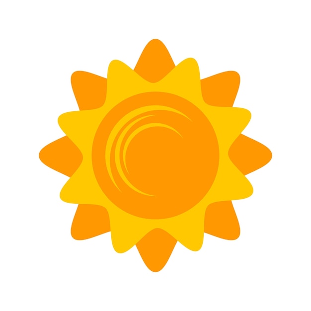 Yellow shining sun icon