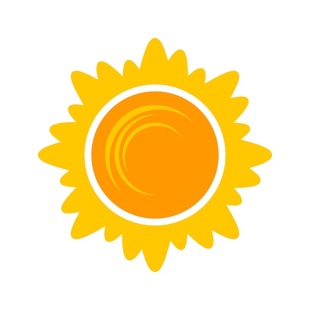Yellow shining sun icon