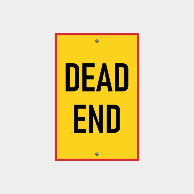 A yellow sign that says dead end on it