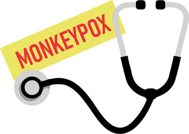 A yellow sign that says monkeypox on it