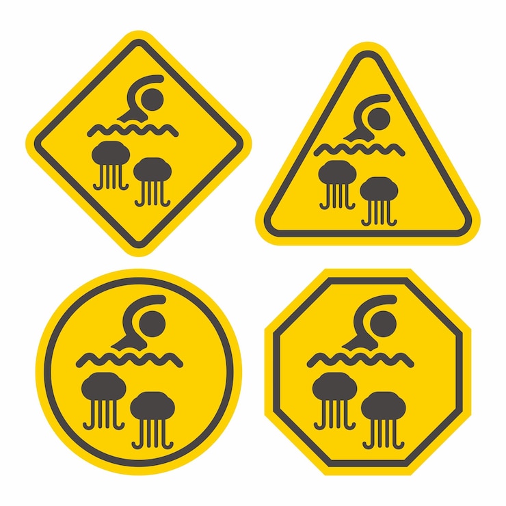 वेक्टर a yellow sign with a starfish on it