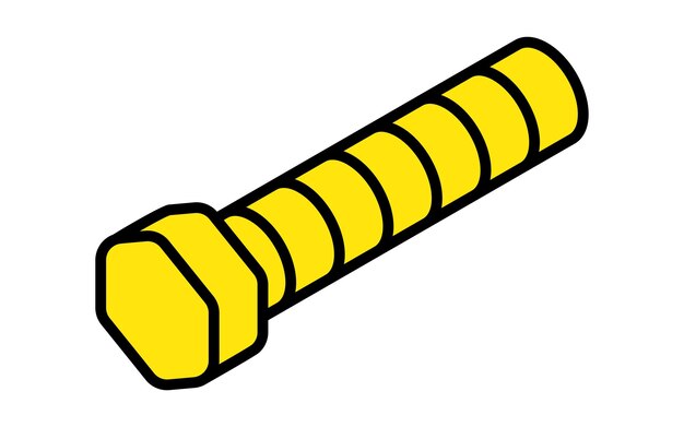 Yellow simple bolt isometrics icon skeletal parts