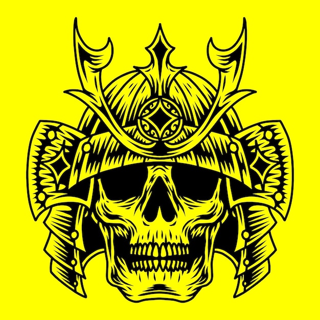 A yellow skull with a helmet and helmet.