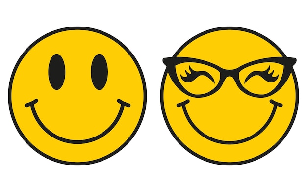 Yellow smiley face characters happiness concept illustration