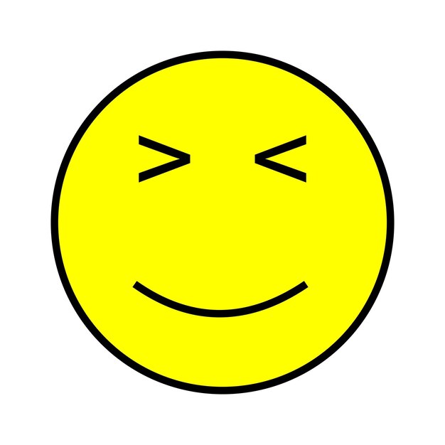 a yellow smiley face with a black border