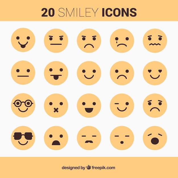 Vector yellow smiley icons