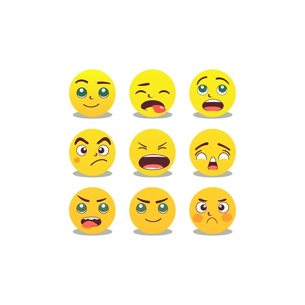 Yellow smiling cartoon face people emotion icon