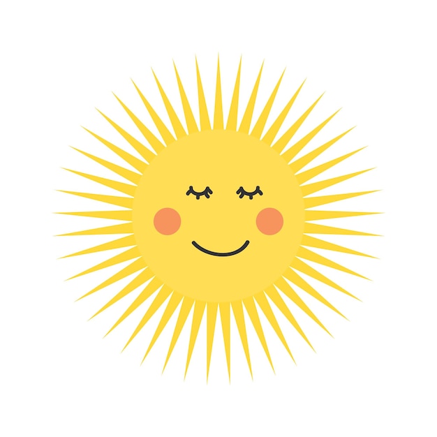 Premium Vector | Yellow smiling sun icon