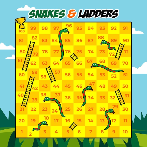 Snakes and ladders game board. Vector #Ad , #spon, #ladders#Snakes#game#Vector