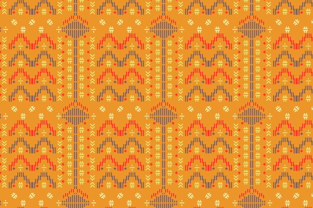 Yellow songket seamless pattern template