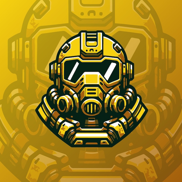 Vector yellow space marine gaming logo esports mascot